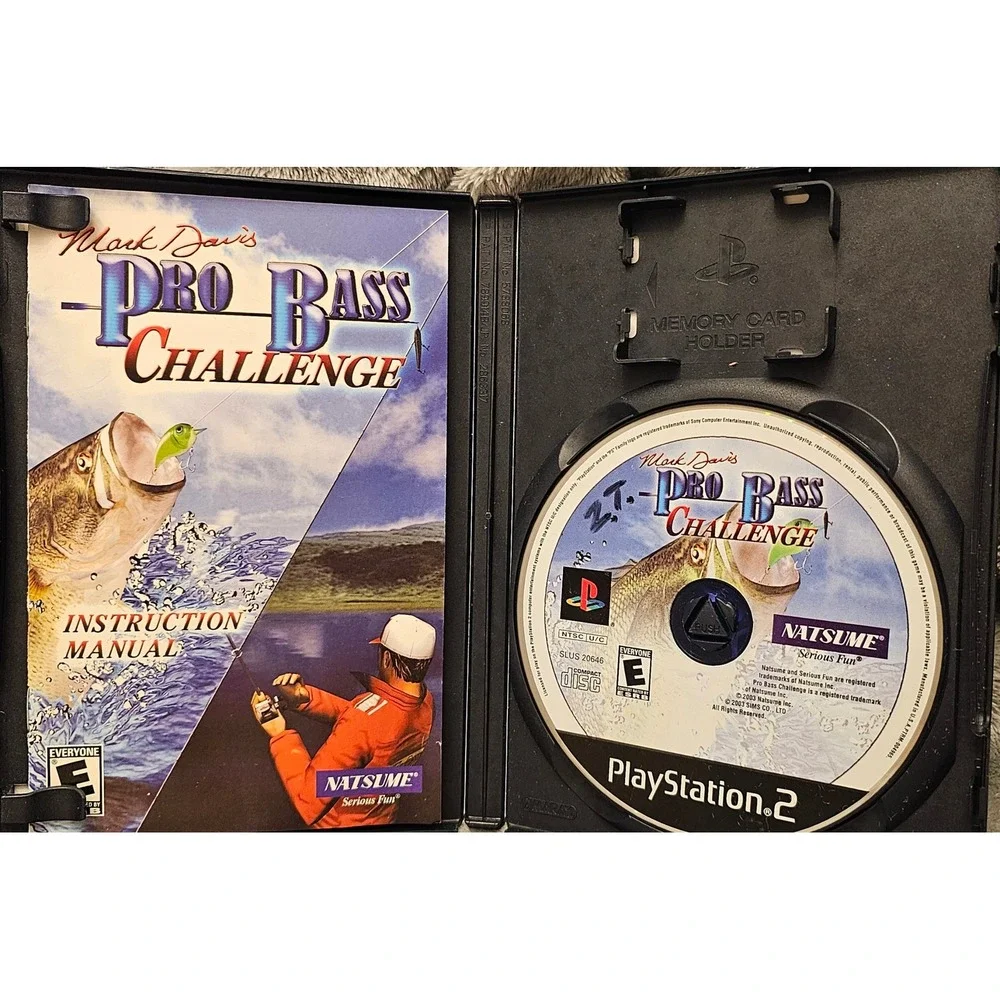 Mark Davis Pro Bass Challenge Sony PlayStation 2 PS2 Natsume Fishing Game